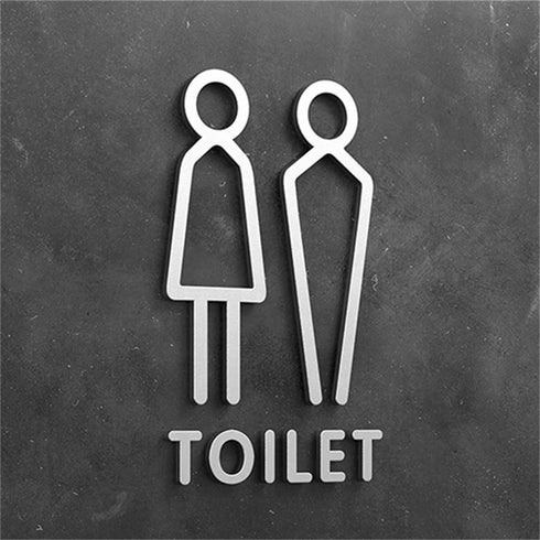 Toilet aanduidingsbordjes | Daar is de WC tekens | Goud - Zilver - Zwart | Minimalistisch