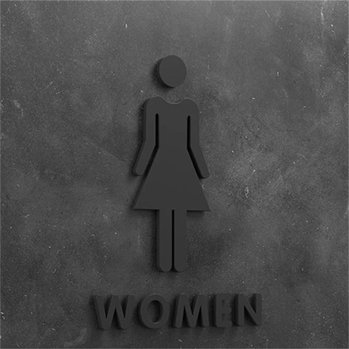 Toilet aanduidingsbordjes | Daar is de WC tekens | Goud - Zilver - Zwart | Minimalistisch