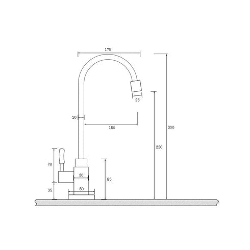 Landelijke stijl Pantry of toiletkraan | Hendrik | Traditioneel en compacte Koudwaterkraan | Hendrik Oud Goud