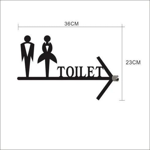 Toilet uithangbordjes | Chique | Daar is de WC tekens | Zwart | Minimalistisch en Chique