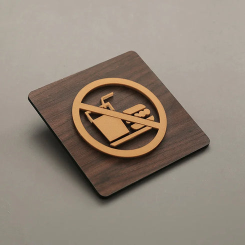 Duidingsbordjes en bewegwijzering | Kantoortekens en verblijfsruimtes | Goud op hout | Minimalistisch