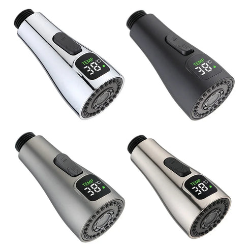 Kraan opzetstuk voor op de keukenkraan. 3-standenkop met temperatuurdisplay