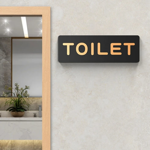 Toilet aanduidingsbordjes | Goud op zwart | Minimalistisch
