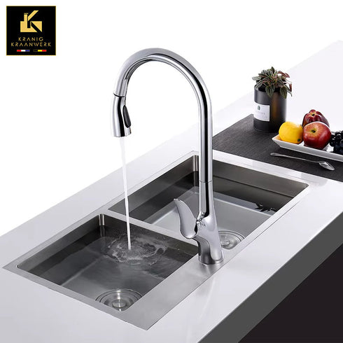 High-end | Design Keukenkraan | Mengkraan met temperatuur display en flexibele slang | Elypses