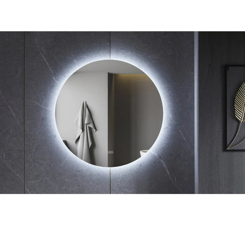 Spiegel rond 100 cm frameloos, rondom led verlichting en anti condens