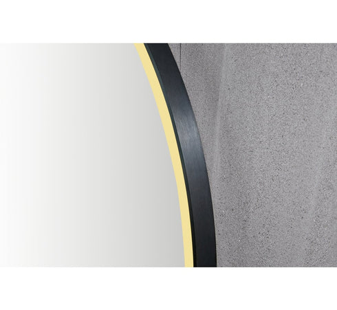 Spiegel rond 100 cm met zwart frame, led verlichting en anti condens