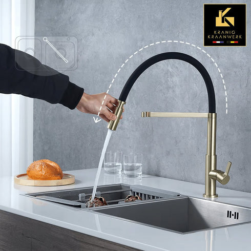 High-end Design Keukenkraan | Keuken mengkraan met flexibele slang en sproeikop | Murcia della