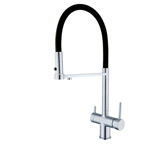 High-end Design Keukenkraan met 3 aansluitingen | Gefilterd water of close in boiler | 3 weg kraan flexibele slang | Van Walterings