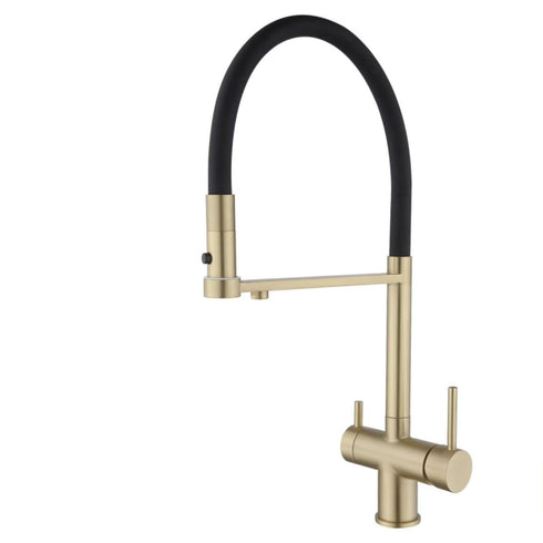 High-end Design Keukenkraan met 3 aansluitingen | Gefilterd water of close in boiler | 3 weg kraan flexibele slang | Van Walterings