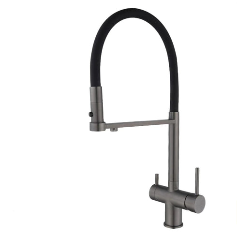 High-end Design Keukenkraan met 3 aansluitingen | Gefilterd water of close in boiler | 3 weg kraan flexibele slang | Van Walterings