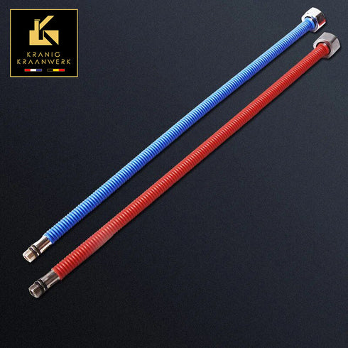 Kraan aanvoerleiding | Flexibel | Rood Blauw | G1/2 | set van 2