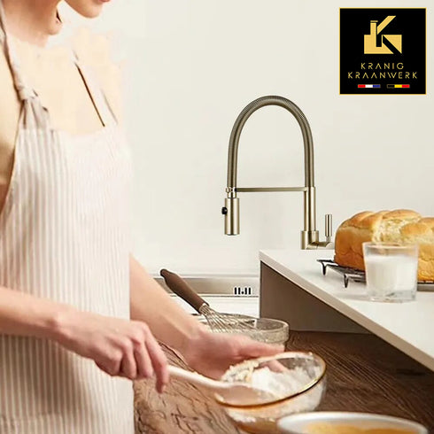 High-end | Design Keukenkraan | Keuken mengkraan met flexibele slang en sproeikop | Lorenzo Minimalisme