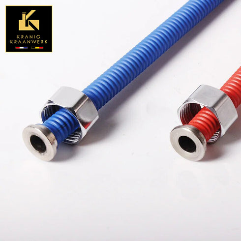 Kraan aanvoerleiding | Flexibel | Rood Blauw | G1/2 | set van 2