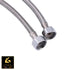 Kraan aanvoerleiding | Flexibel | Metaalkleur | 60-80-100cm | G1/2 | set van 2