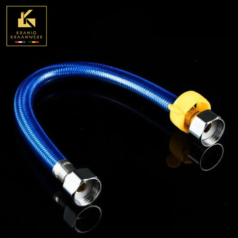 Tot wel 2 meter! | Koppelleidingen water aanvoerleidingen | Flexibel met kunststof | Rood Blauw | G1/2 | set van 2