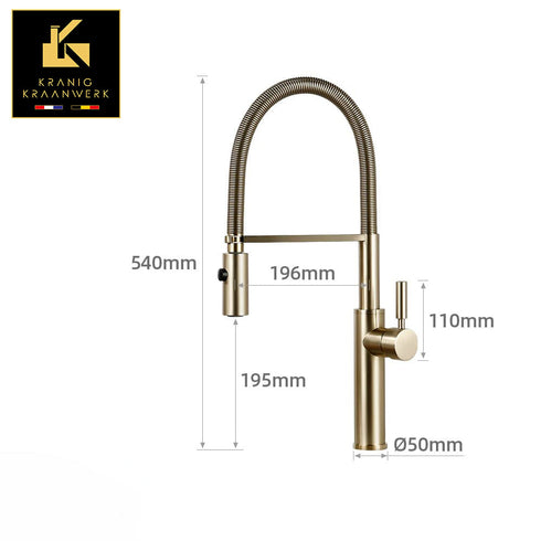 High-end | Design Keukenkraan | Keuken mengkraan met flexibele slang en sproeikop | Lorenzo Minimalisme