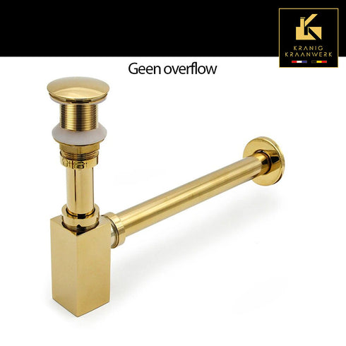 Installatiebenodigdheden | Hoekig Design Luxe Sifon met matchende afvoerplug