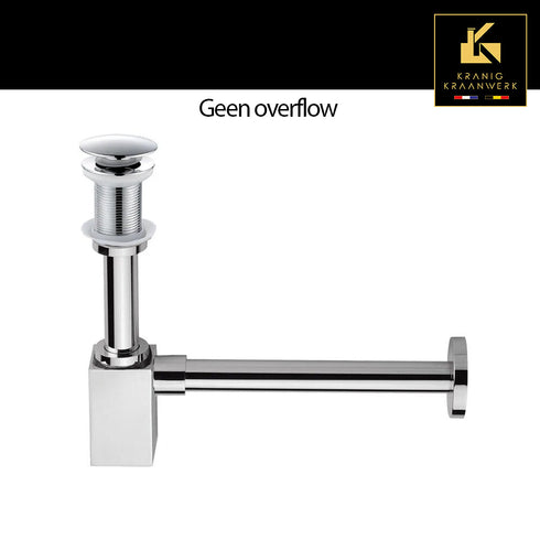 Installatiebenodigdheden | Hoekig Design Luxe Sifon met matchende afvoerplug