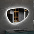 Spiegel asymmetrisch organische led verlichting en anti-condens 100 cm breed en 65 cm hoog