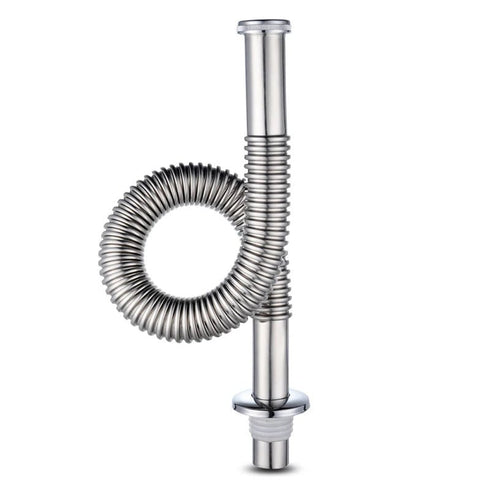 Installatiebenodigdheden | Design | Leidingwerk | Flexibele afvoerbuis | Metaalkleur RVS Flexibele afvoerbuis RVS Chroom – eenvoudig te installeren | 60-100 cm