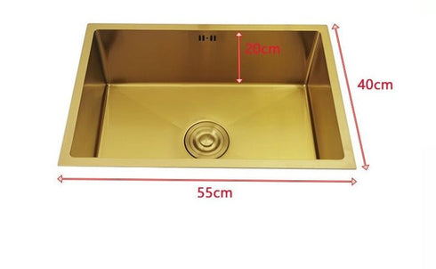 Keuken Wasbak | Goud RVS | Hoogwaardige afwerking compleet met afvoer