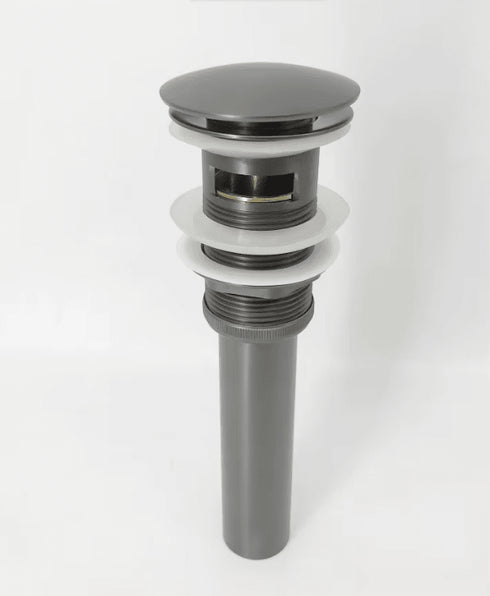 Pop- up | Afvoerplug Gunmetal | MET en Zonder overflow | Installatiebenodigdheden