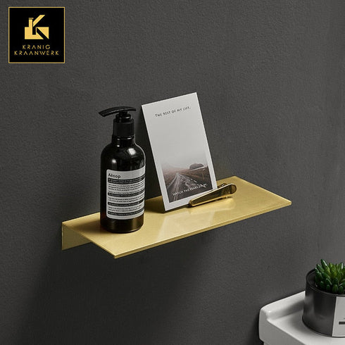 Design Opbergschap I Badkamerplank I Avenda | Goudkleurig