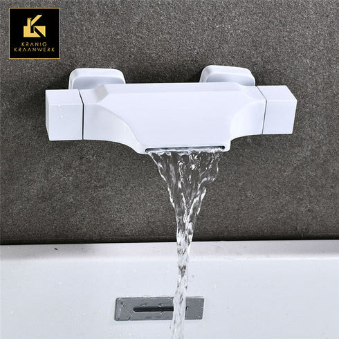 Ligbad mengkraan | Wand montage | De monding | Badkraan Wit