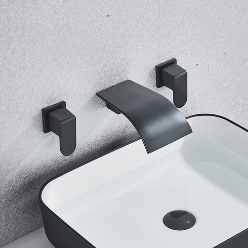 Bad en wastafel mengkraan | Hendels | Gebogen Spa | Mat zwart