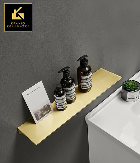 Design Opbergschap I Badkamerplank I Avenda | Goudkleurig
