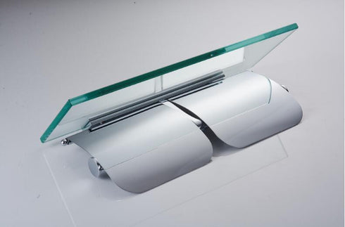 A high end design badkamer | Toiletrol houder met telefoon vlak | De glazen plaat