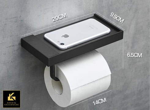 Design Toiletrol houder met telefoon vlak | Nooit tevoren..