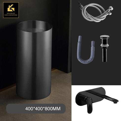 Waszuil | Staande wasbak | Vrijstaande fontein | De verzuiling | Goud