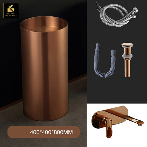 Waszuil | Staande wasbak | Vrijstaande fontein | De verzuiling | Goud