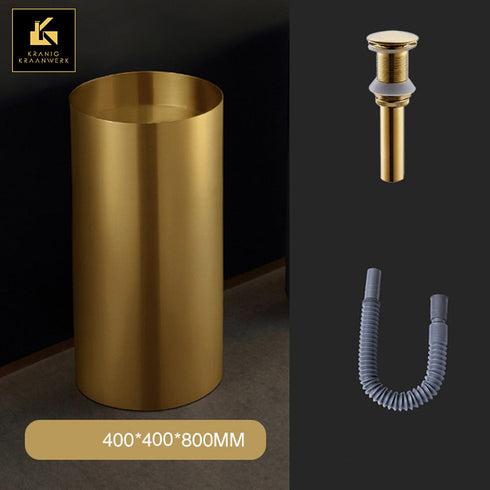 Waszuil | Staande wasbak | Vrijstaande fontein | De verzuiling | Goud