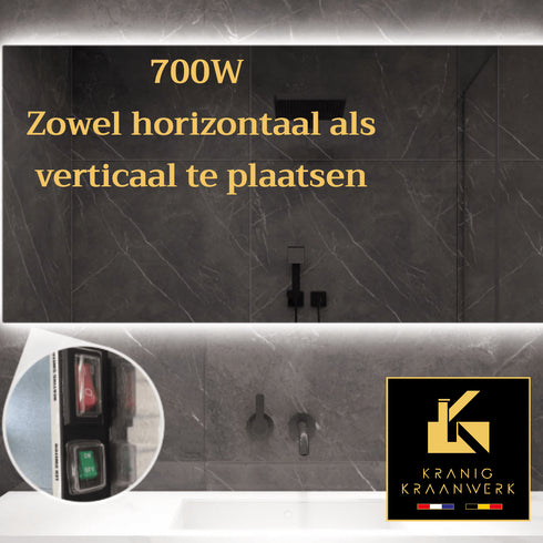 Spiegel Infraroodverwarming Rechthoekig 60 x 120 cm 700 Watt