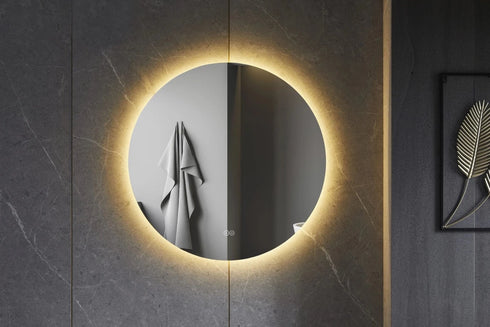 Spiegel rond 60 cm frameloos, rondom led verlichting en anti condens