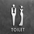 Toilet aanduidingsbordjes | Daar is de WC tekens | Goud - Zilver - Zwart | Minimalistisch