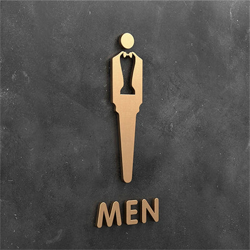 Toilet aanduidingsbordjes | Daar is de WC tekens | Goud - Zilver - Zwart | Minimalistisch