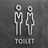 Toilet aanduidingsbordjes | Daar is de WC tekens | Goud - Zilver - Zwart | Minimalistisch