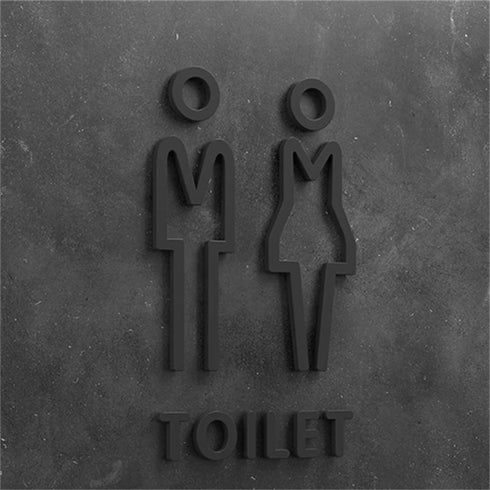 Toilet aanduidingsbordjes | Daar is de WC tekens | Goud - Zilver - Zwart | Minimalistisch