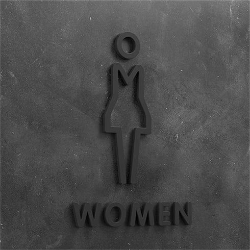 Toilet aanduidingsbordjes | Daar is de WC tekens | Goud - Zilver - Zwart | Minimalistisch