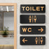 Toilet aanduidingsbordjes | Goud op zwart | Minimalistisch