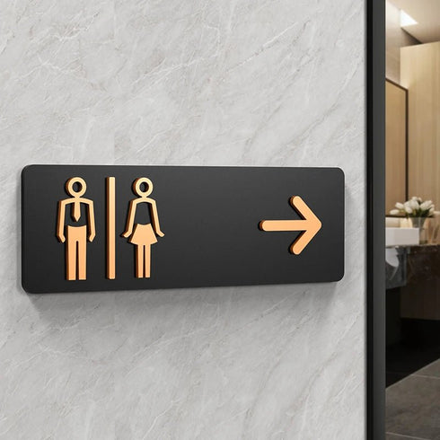 Toilet aanduidingsbordjes | Goud op zwart | Minimalistisch