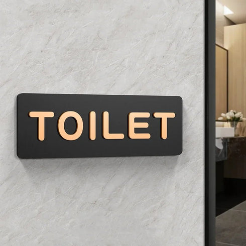 Toilet aanduidingsbordjes | Goud op zwart | Minimalistisch