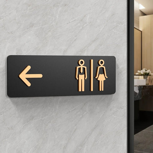Toilet aanduidingsbordjes | Goud op zwart | Minimalistisch