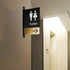 Toilet uithangbordjes | Daar is de WC tekens | Zwart met Goud - Brons - Koper | Minimalistisch