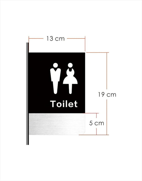 Toilet uithangbordjes | Daar is de WC tekens | Zwart met Goud - Brons - Koper | Minimalistisch