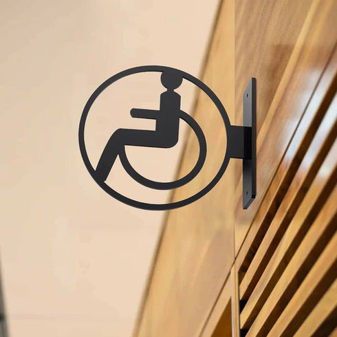 Toilet uithangbordjes | Daar is de WC tekens | Zwart | Minimalistisch