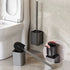 Toiletborstel | Staand op de grond | Gunmmetal | Grijs | Zwart | Wit